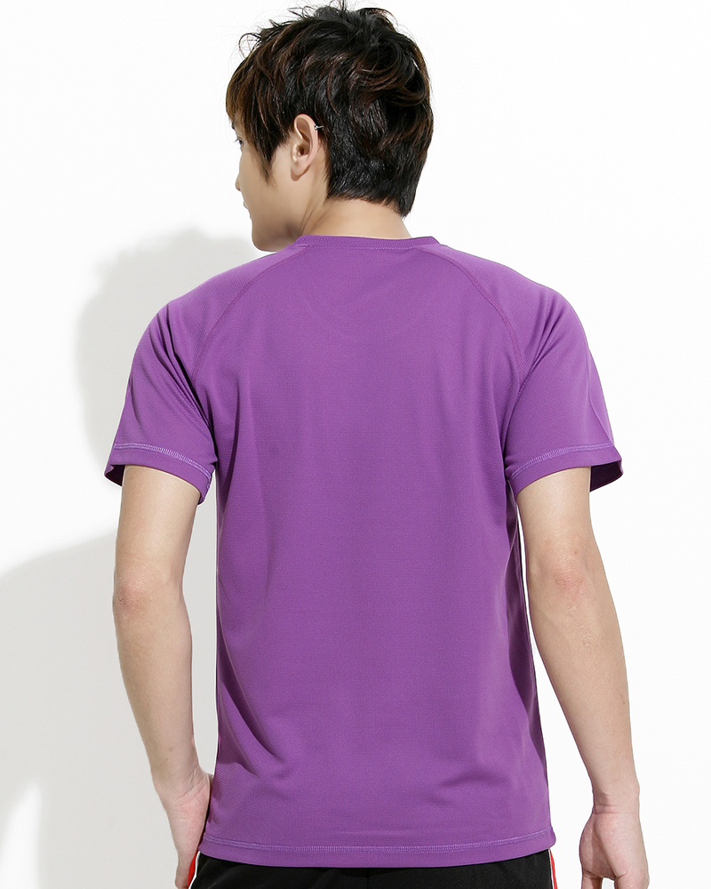 透氣排汗T 圓領短袖 中性 斜袖款 紫色 THTB-A01-60
