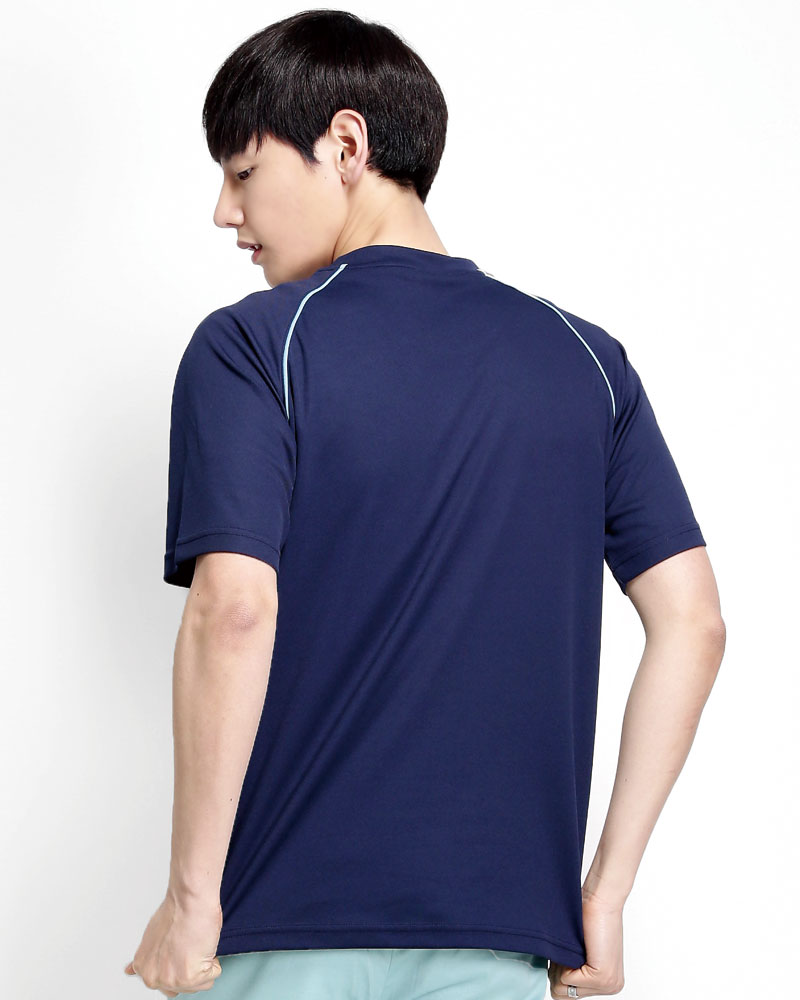 排汗衣 圓領短袖 吸引力快乾 中性 丈青出芽水藍 THQB-AB01-51