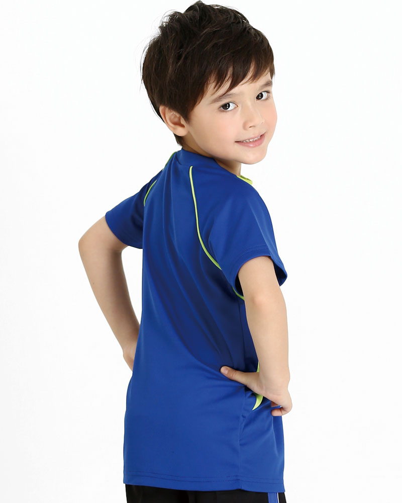 排汗衣 圓領短袖 吸引力快乾 童 寶藍出芽綠 THQK-AB01-53