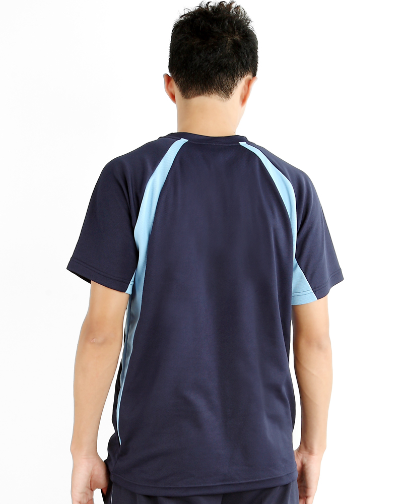 T恤 訂製款 圓領 運動風 丈青接水藍 中性 TCANB-A01-00028