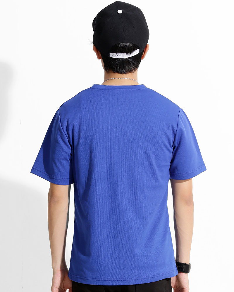 T恤 訂製款 v領 素色 寶藍 中性 TCANB-B01-00045