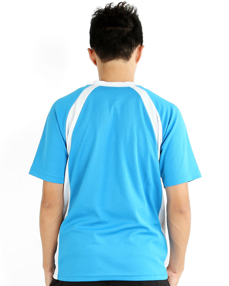 T恤 訂製款 運動風 中門襟 翠藍 中性 TCANB-S01-00024