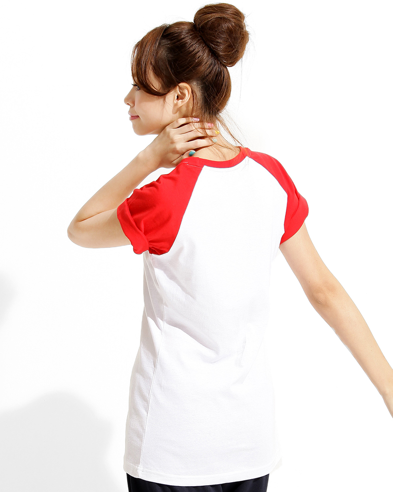 T恤 訂製款 斜袖 大紅白 腰身 TCANG-A01-00060