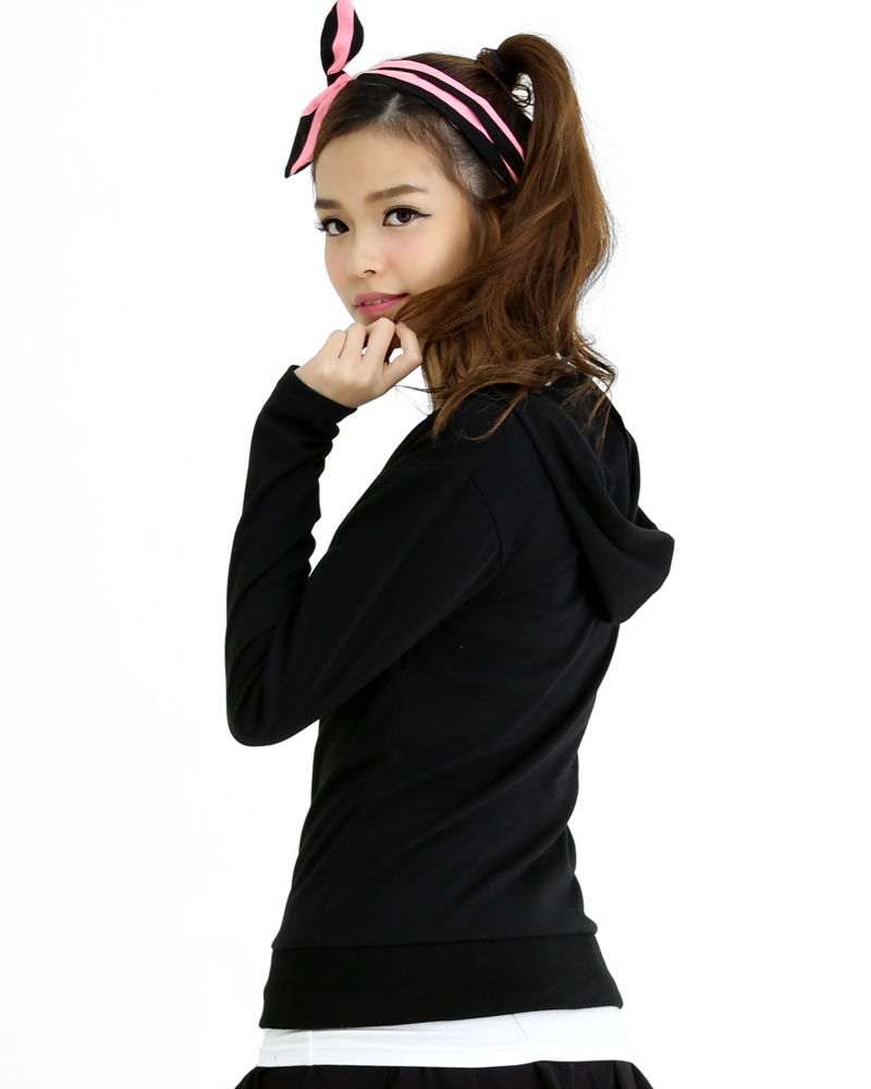 T恤 訂製款 假兩件 長袖 帽T 黑白 腰身 TCANG-S02-00155