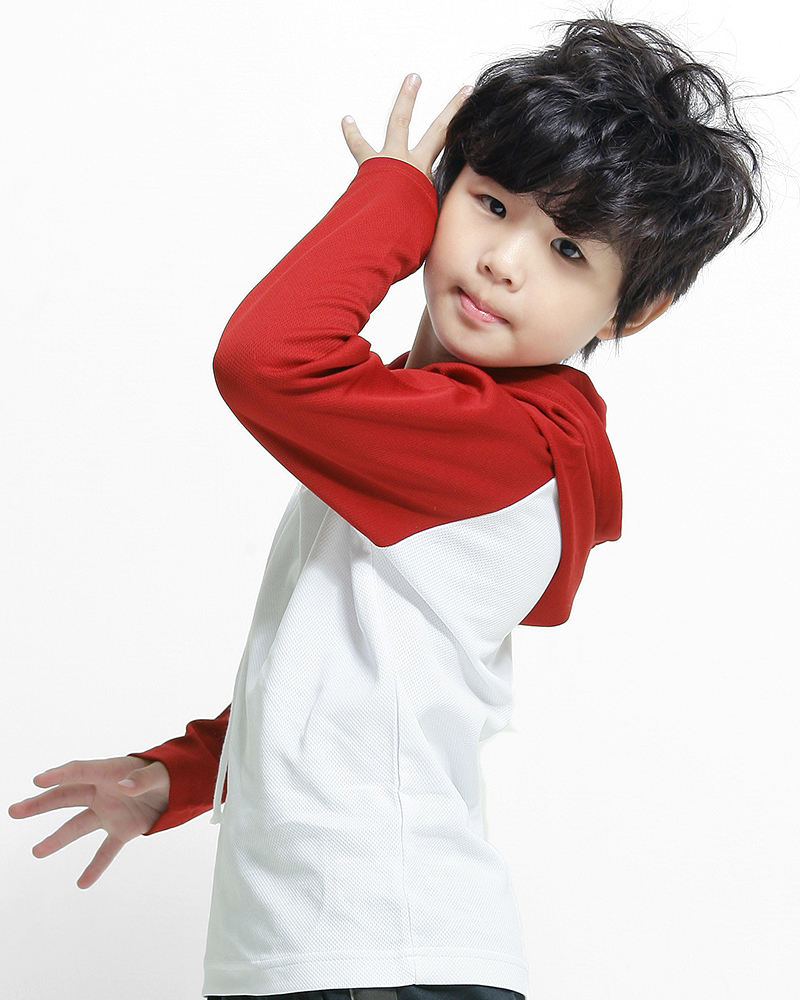 帽T 訂製款 斜袖 長袖 帽T 白暗紅 童版 TCANK-C02-00167