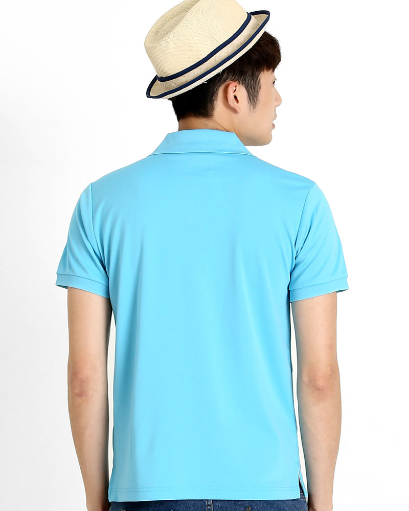 排汗POLO衫 短袖 吸引力快乾 中性 貼口袋 水藍 PHQB-P01-50