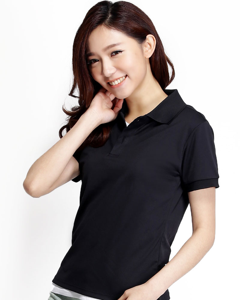 排汗POLO衫 短袖 吸引力快乾 腰身 黑色 PHQG-P01-05