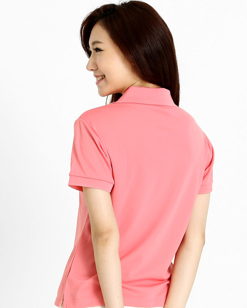 排汗POLO衫 短袖 吸引力快乾 腰身 粉桔 PHQG-P01-14