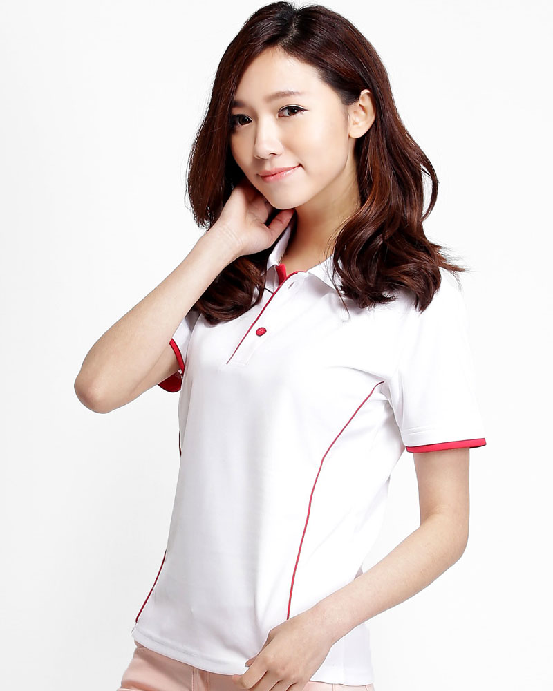 排汗POLO衫 短袖 吸引力快乾 腰身 白出芽紅 PHQG-PE01-00