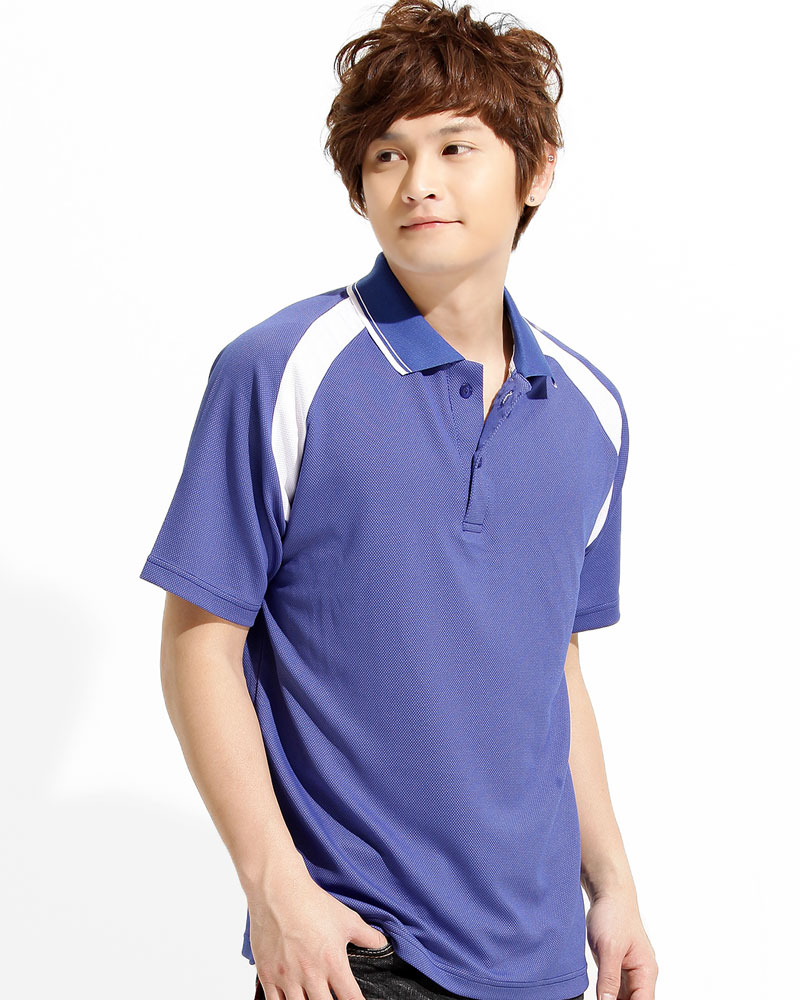 涼感POLO衫 短袖 中性 貼口袋 寶藍 PCOB-PA01-53