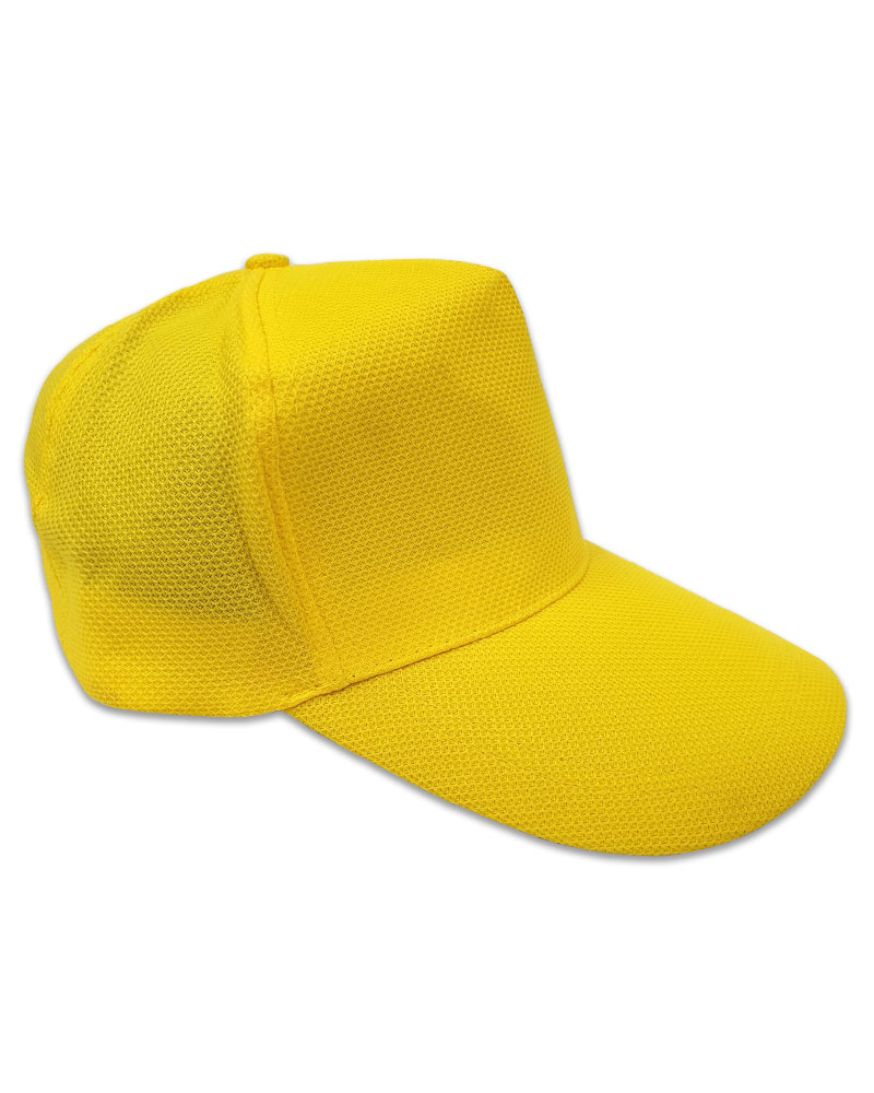 五片 交織網帽 訂製 黃 HIN-B-20