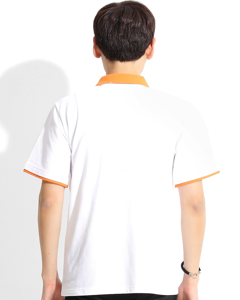 POLO衫 訂製款 雙袖 中性 白橘 PCANB-S01-00285