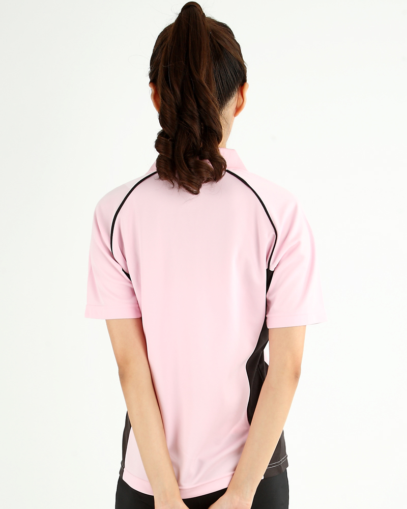 POLO衫 訂製款 腰側接片 腰身 粉紅/黑 PCANG-P01-00322