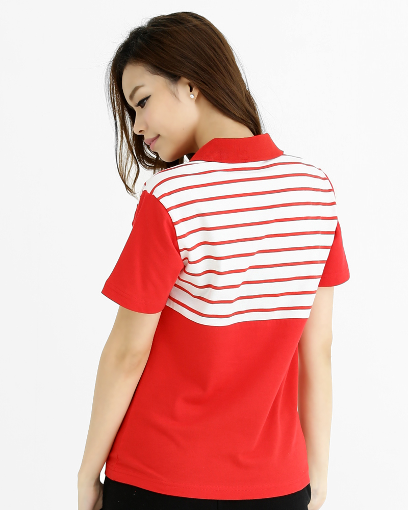 POLO衫 訂製款 腰身 紅配白/紅條紋 PCANG-P01-00333