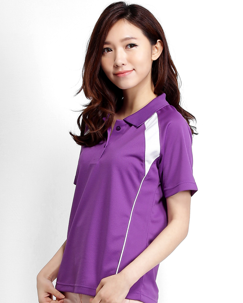 POLO衫 訂製款 出芽 腰身 紫白 PCANG-P01-00310