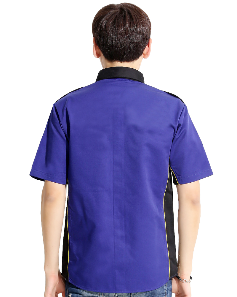 經理服 短袖 訂製款 寶藍/黑MAG-A12
