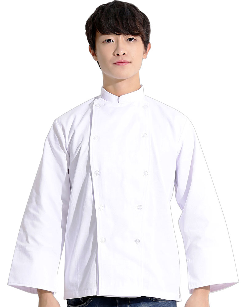 廚師服 雙排白釦 長