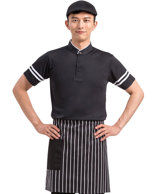 歐風半截圍裙/條紋圍