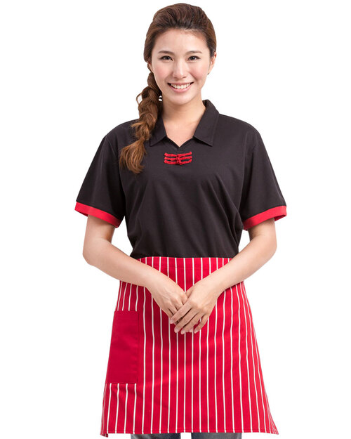 歐風半截圍裙/條紋圍