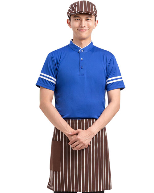 歐風半截圍裙/條紋圍