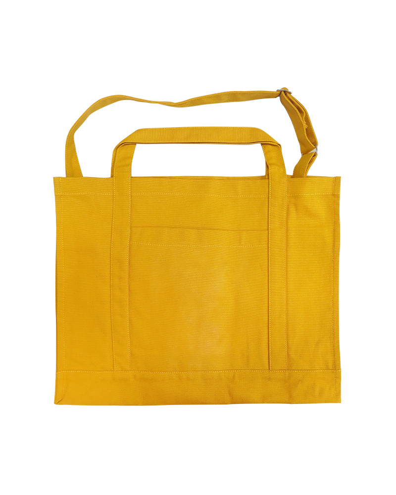 帆布 立體袋 芥末黃