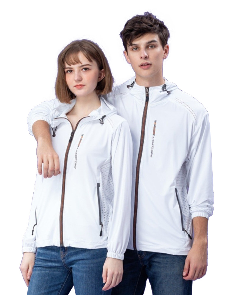 超彈冰絲連帽外套-白