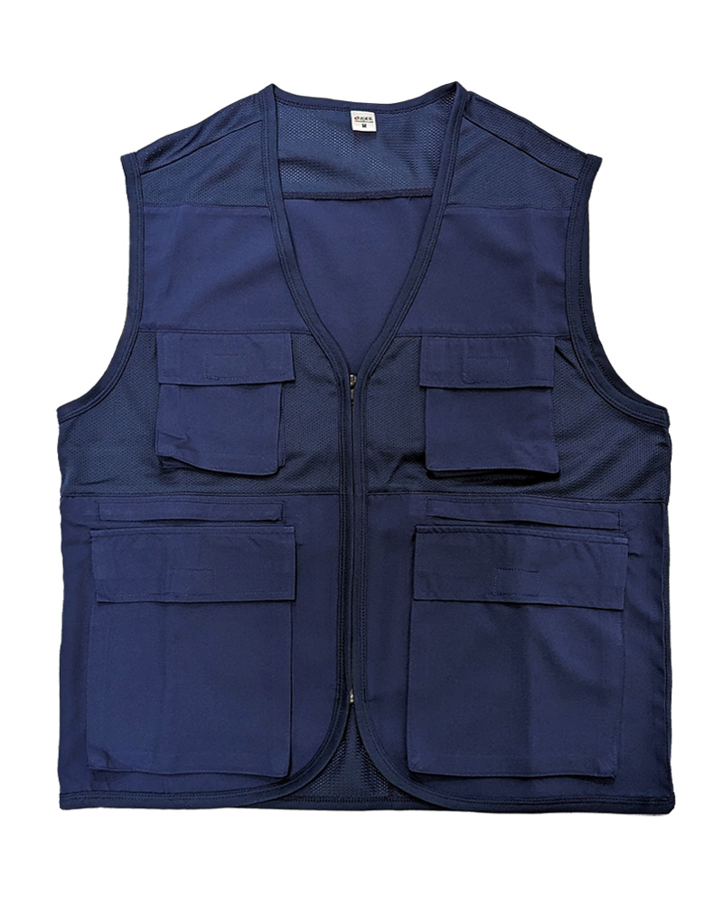 多功能工作背心-洞洞布 訂製款 拉鍊 丈青 VCAN-G2-01