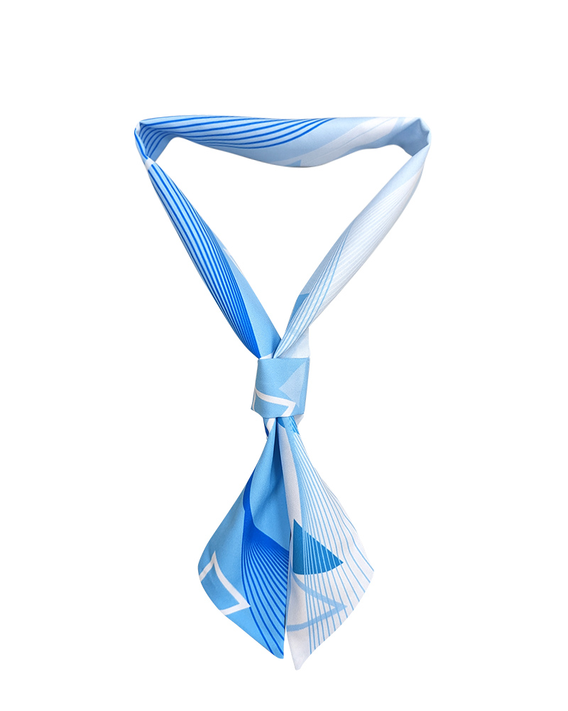昇華領巾 水藍流線 