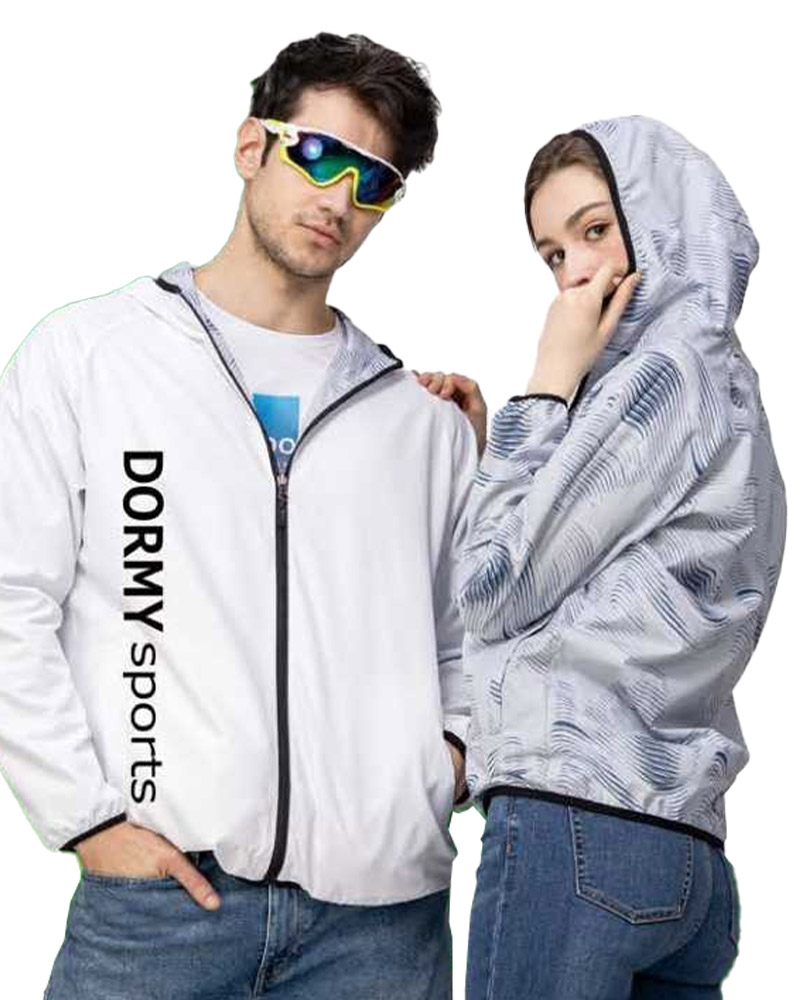 連帽雙面穿外套-白配