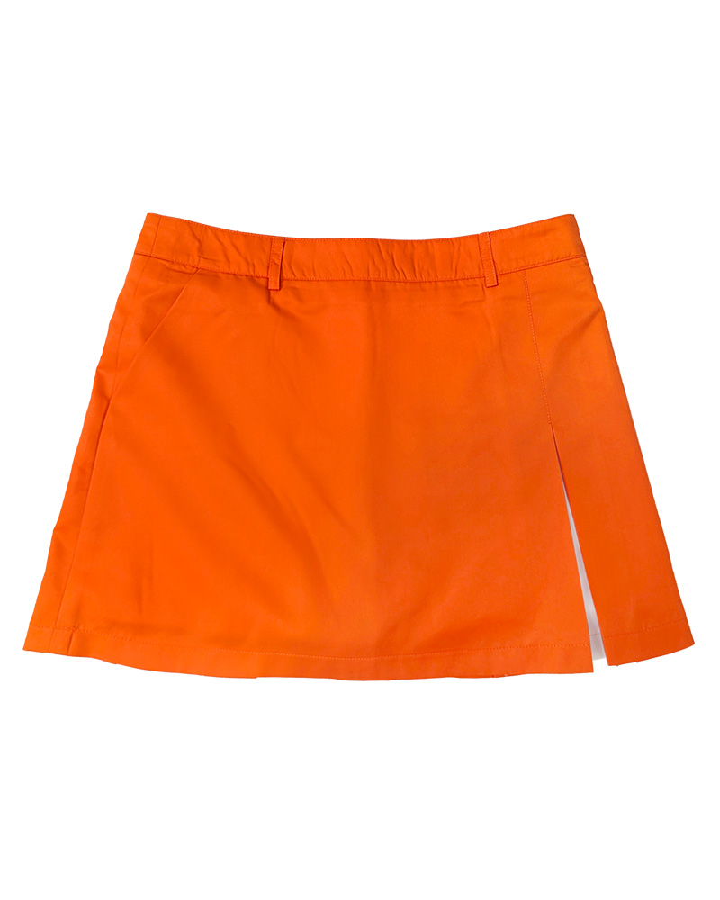 短褲裙-皮帶環 橘配