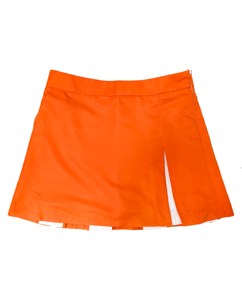 短褲裙-鬆緊帶 橘配