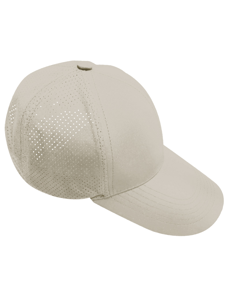 春亞紡六片打孔帽-米
