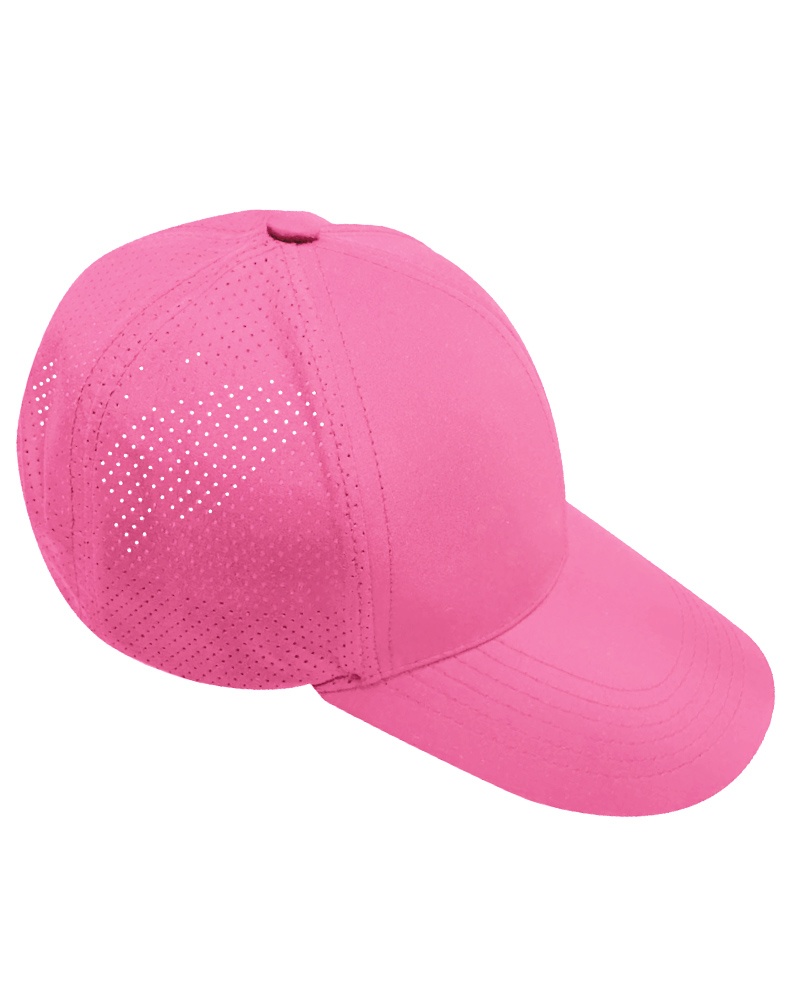 春亞紡六片打孔帽-粉