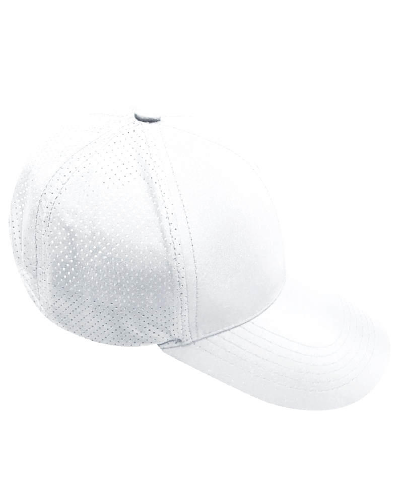 春亞紡六片打孔帽-白