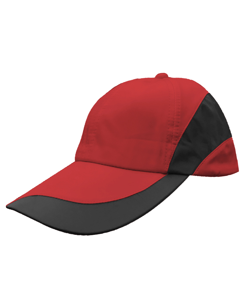 月亮眉格中點帽-紅配