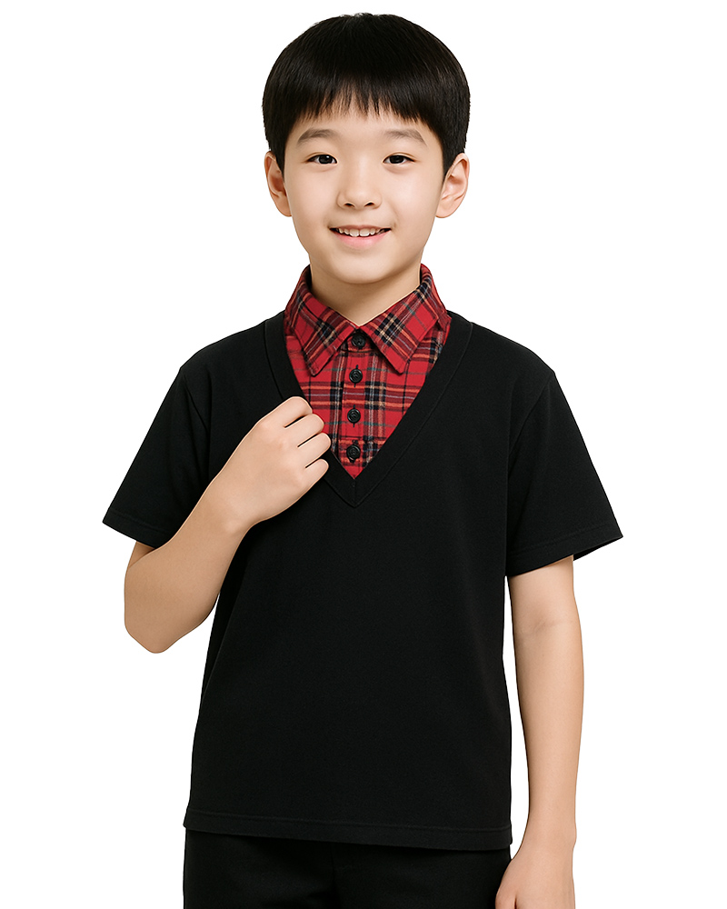 合唱團服 黑配紅格子