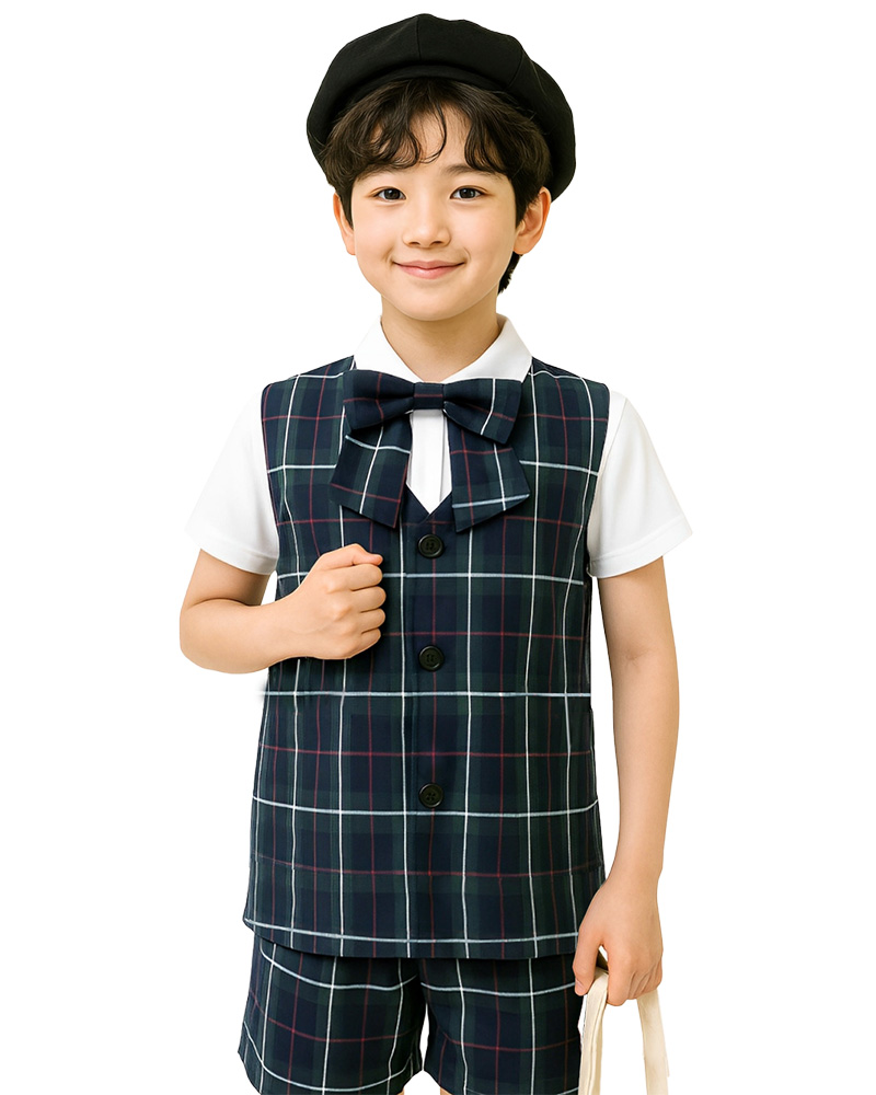 合唱團服 格子背心 