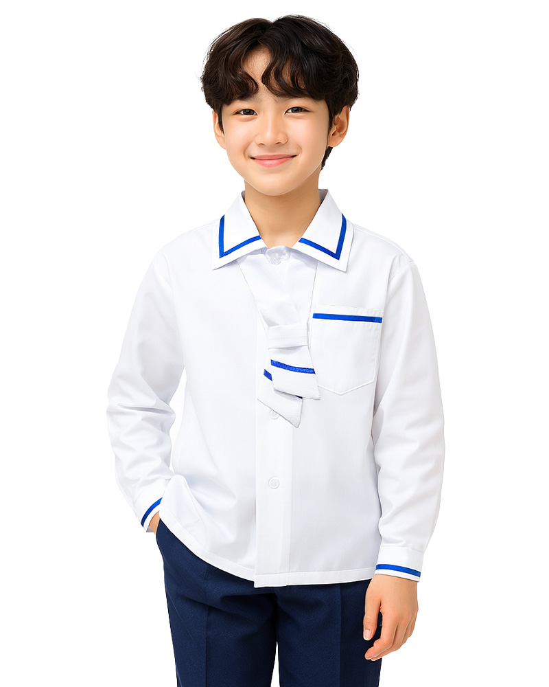學生制服 白配寶藍 
