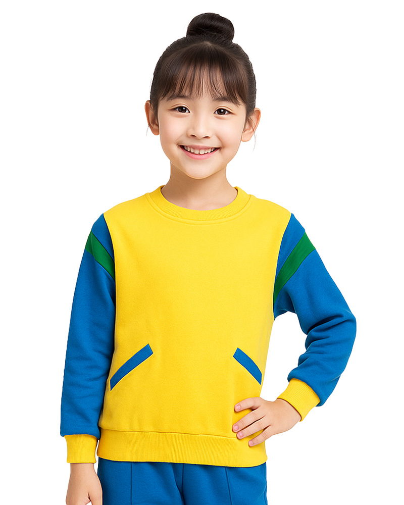 長袖剪接袖運動套服 