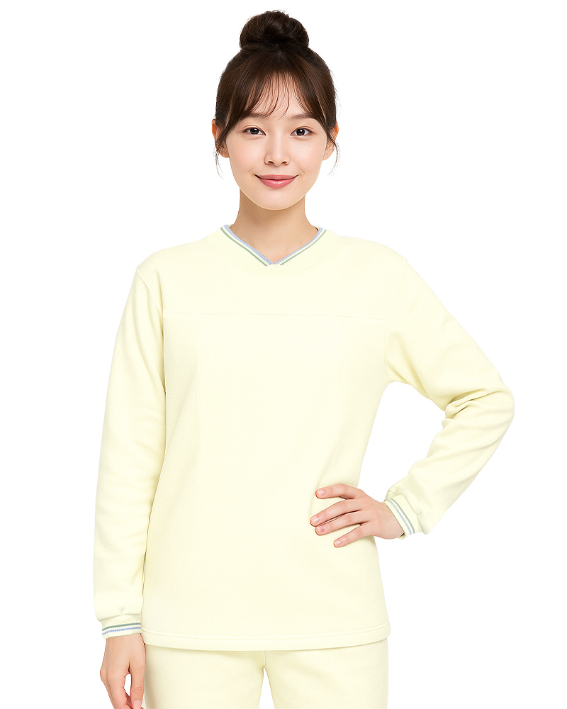 健檢服-V領-淺黃H