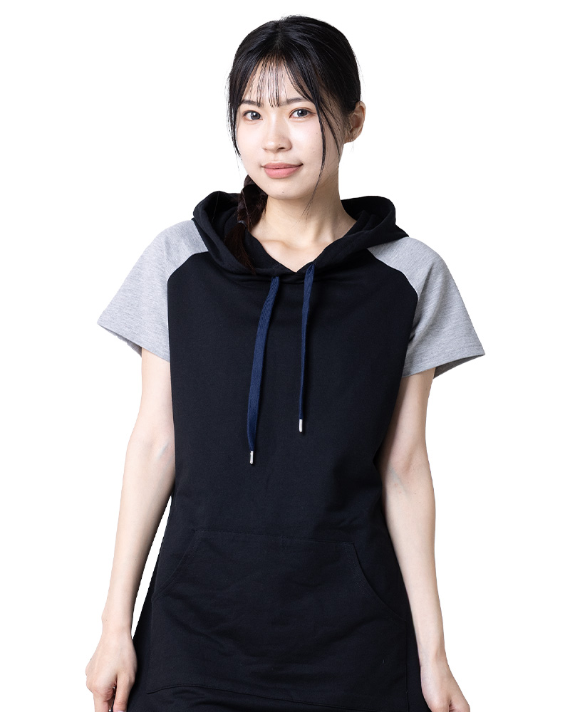 帽T短袖 斜袖長版訂