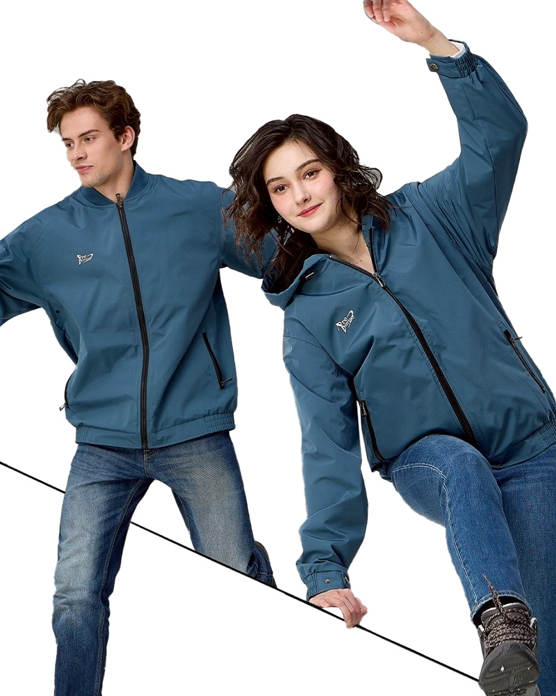 棒球領兩件式鋪棉外套