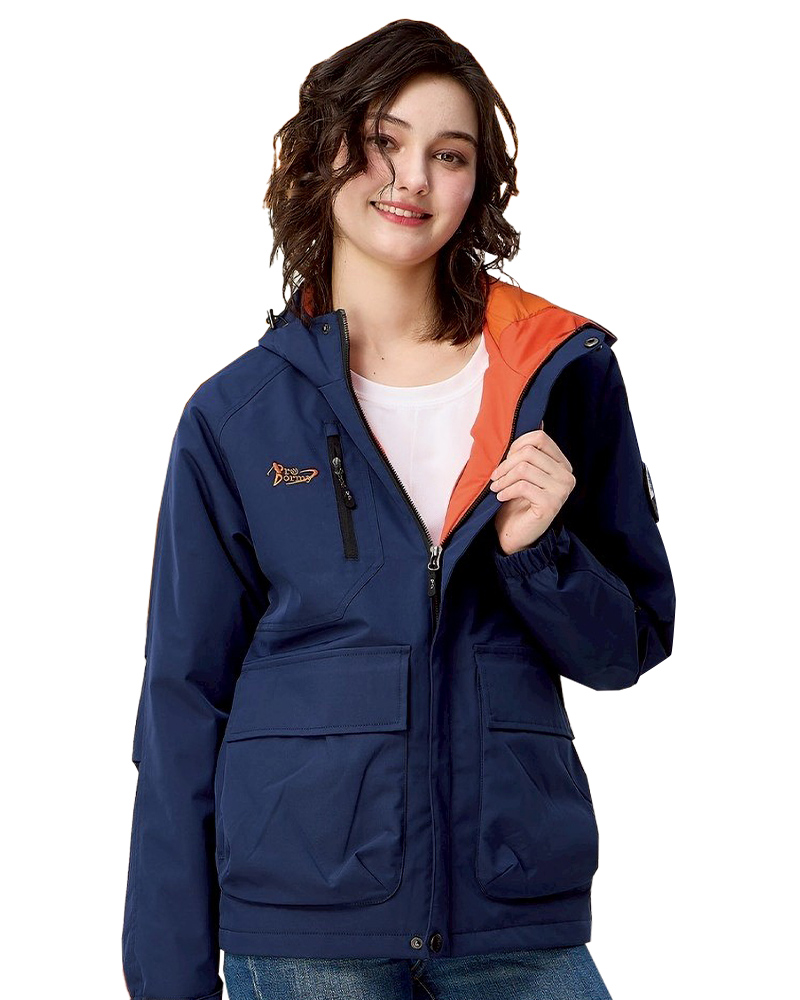 連帽鋪棉外套-藍 P