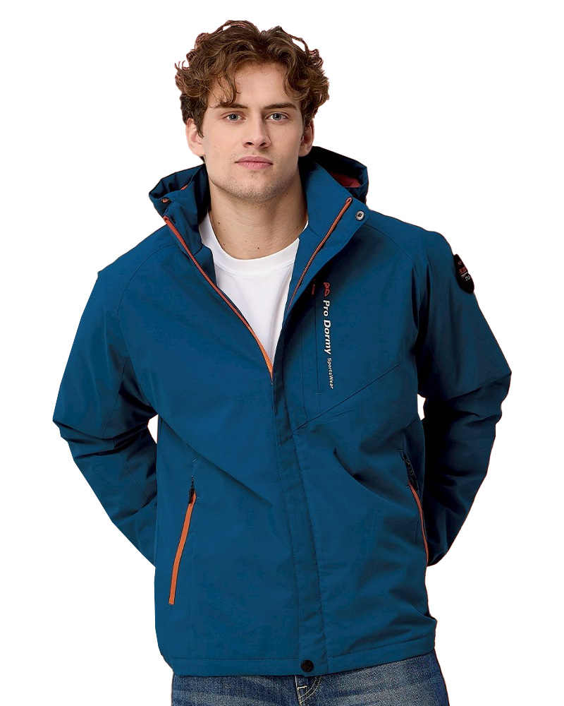 可拆帽鋪棉外套-藍 