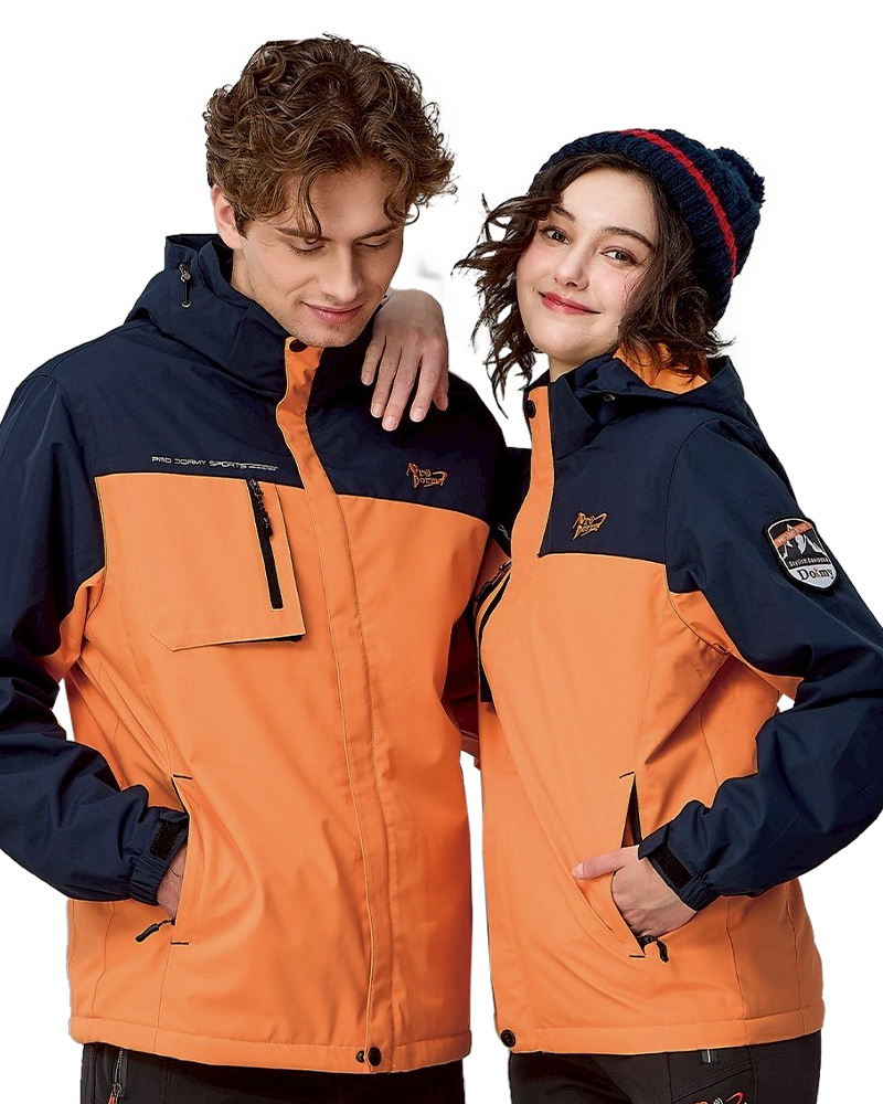 可拆帽毛裡外套-橘配