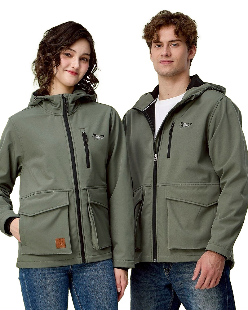 連帽四面彈外套-綠 