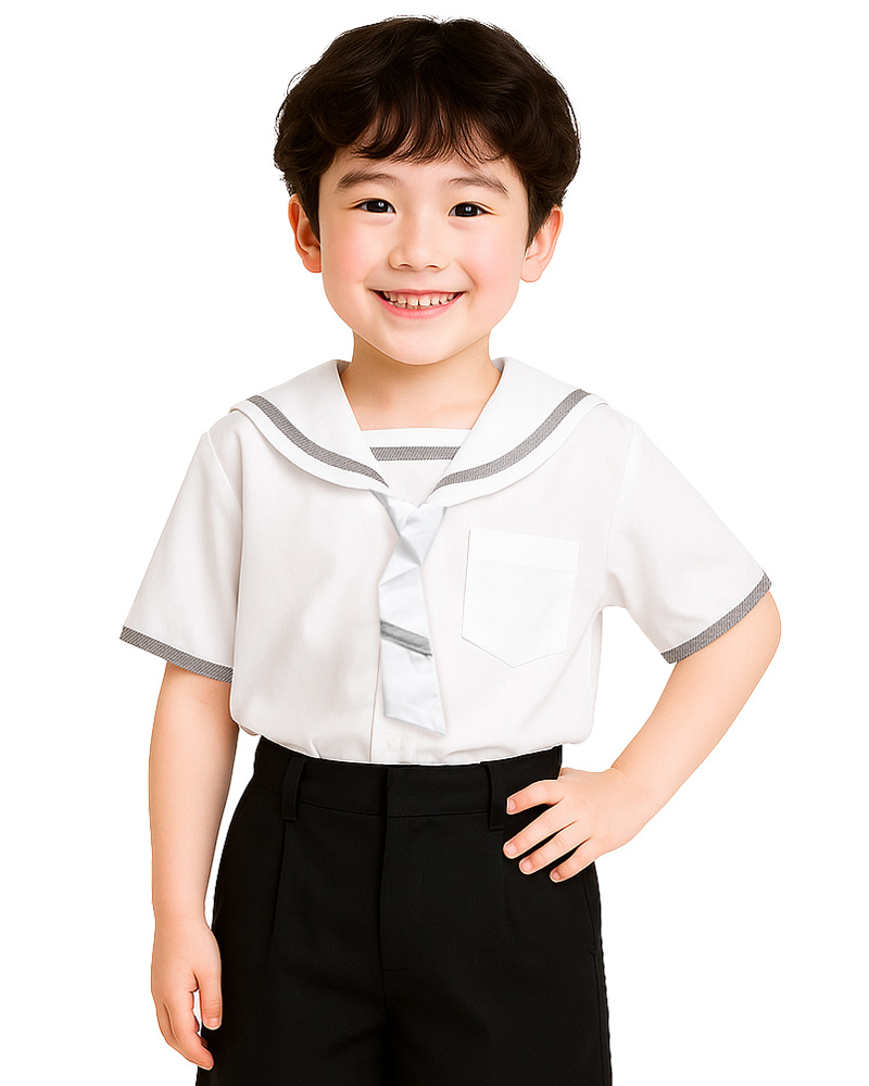 校服制服短袖 白配黑