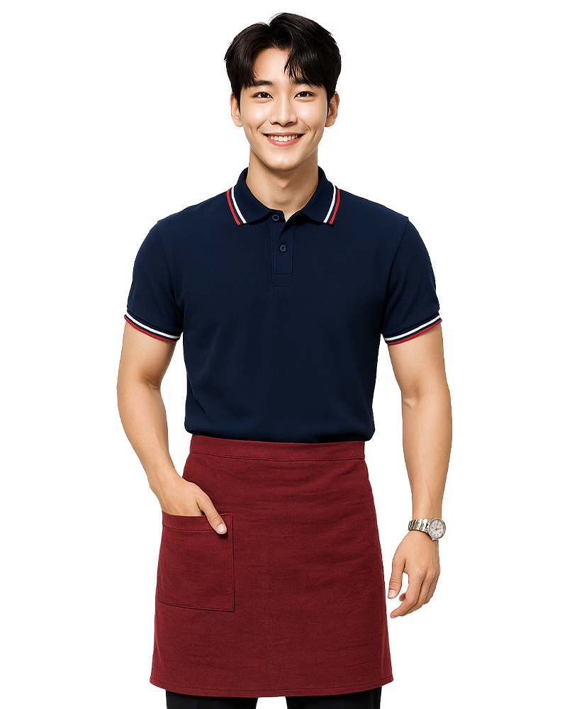 半截圍裙 酒紅｜厚雙