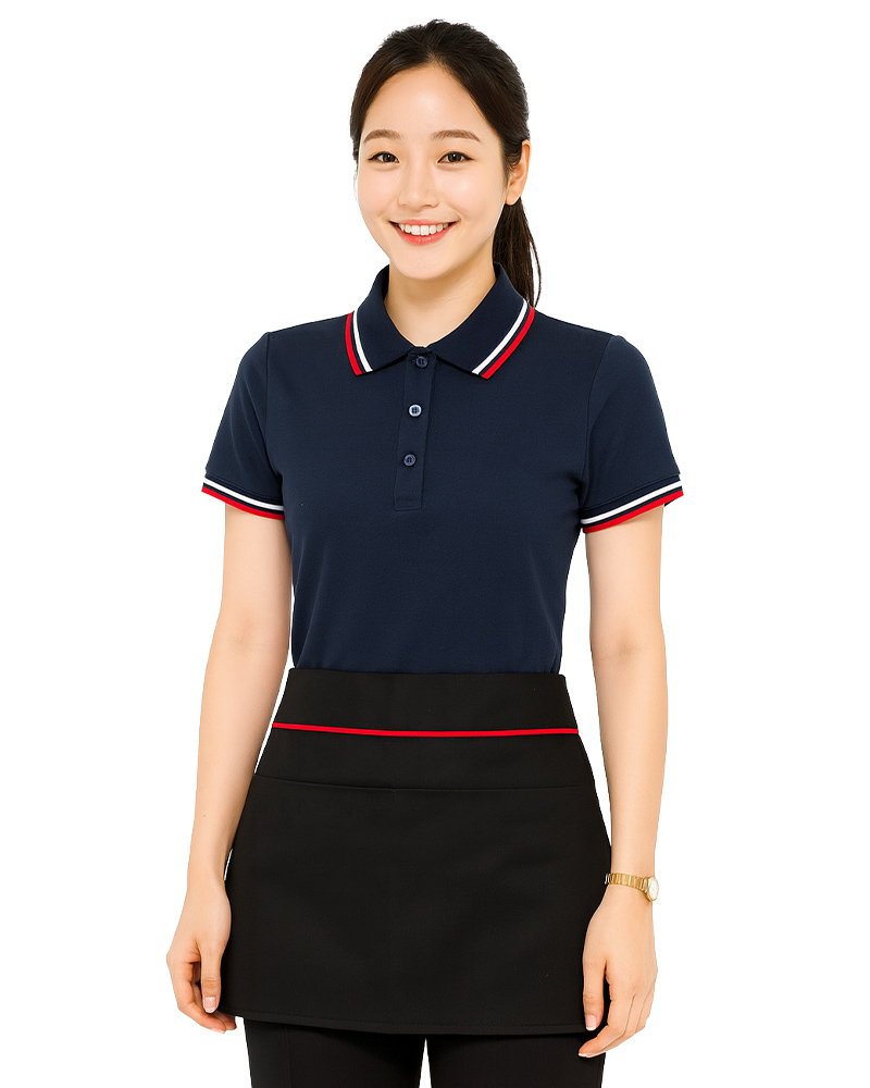 半截圍裙 黑配紅｜暗