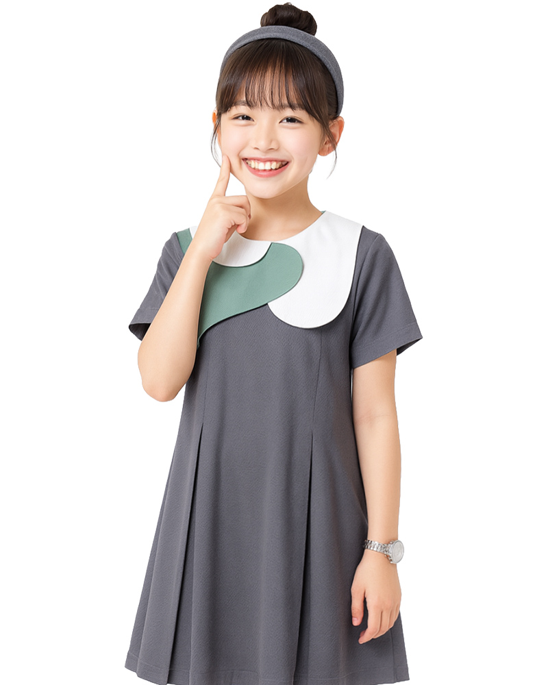 短袖兒童洋裝 訂製拼